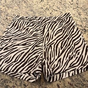 Charter Club Brown and White High Waist Women's Shorts